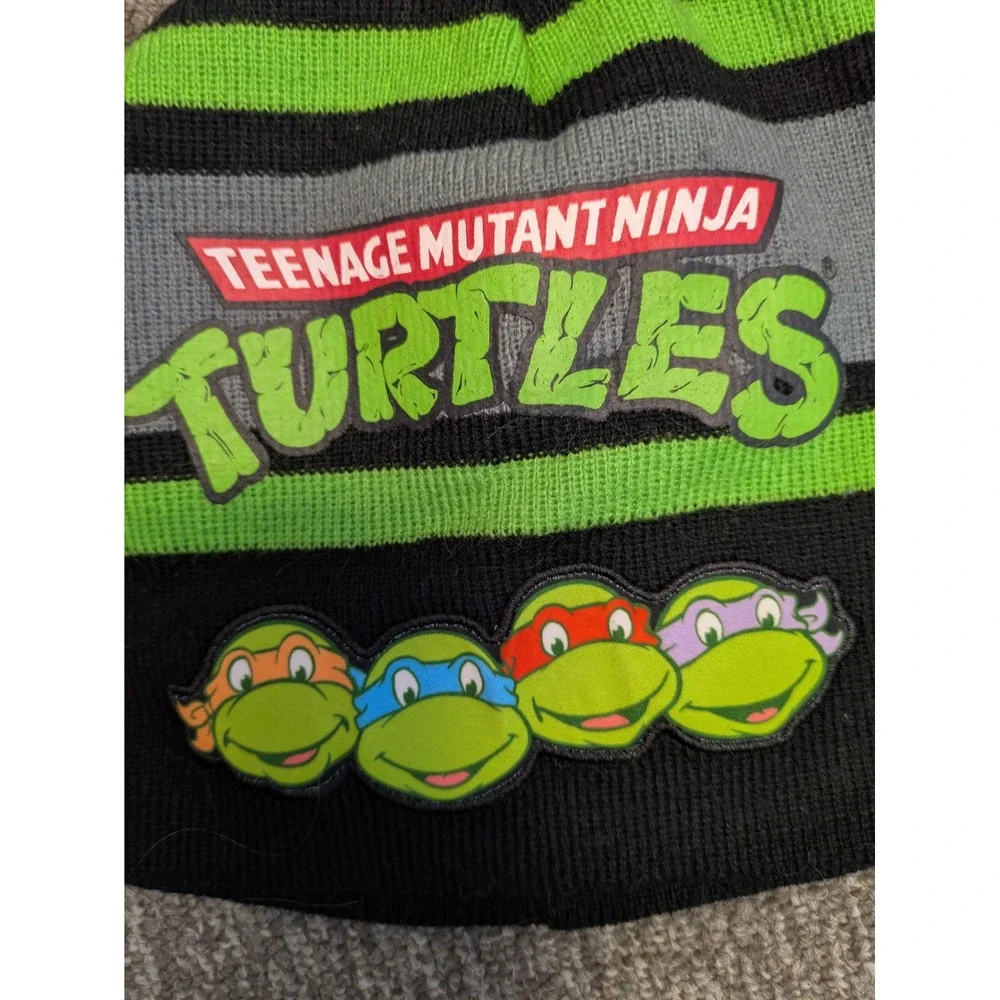 Nickelodeon Teenage Mutant Ninja Turtles Beanie Hat Striped Black‎ Green